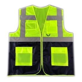 Hi-Vis Mühendis Yelek Neon Sarı - Lacivert