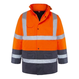 Hi-Vis Parka Neon Turuncu - Lacivert