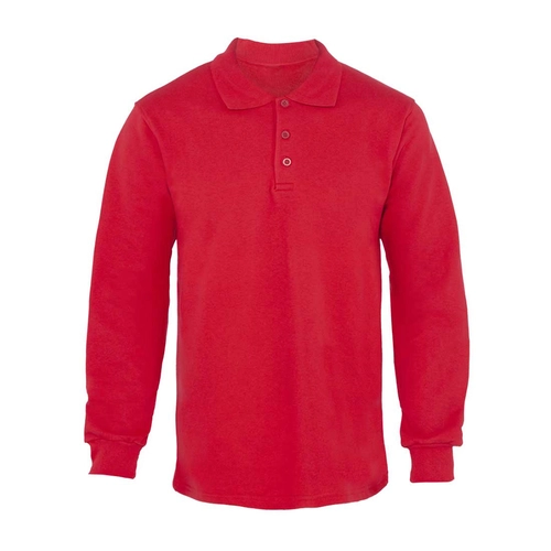 Polo Yaka 2 İplik Sweatshirt Kırmızı