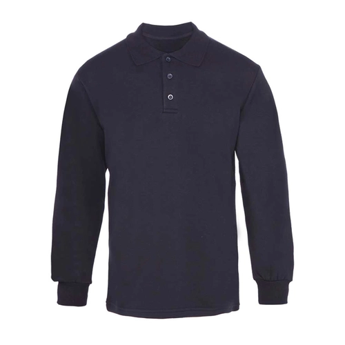 Polo Yaka 3 İplik Sweatshirt Siyah